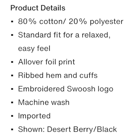 Nike NWT Club Fleece Crewneck Desert Berry Pink Glitter Sweatshirt ~ 1X - Picture 13 of 13